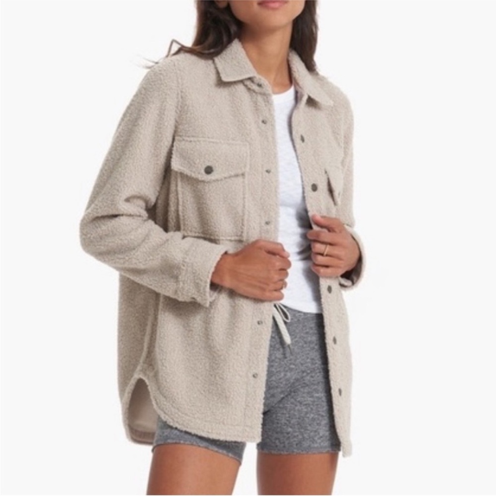 Vuori Beige Sherpa Shacket Jacket